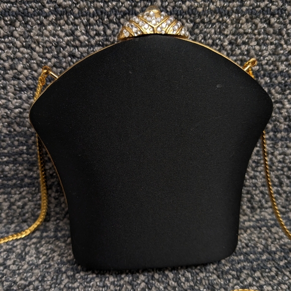 Morgan Taylor Black Clutch Gold Rhinestone - Picture 2 of 16